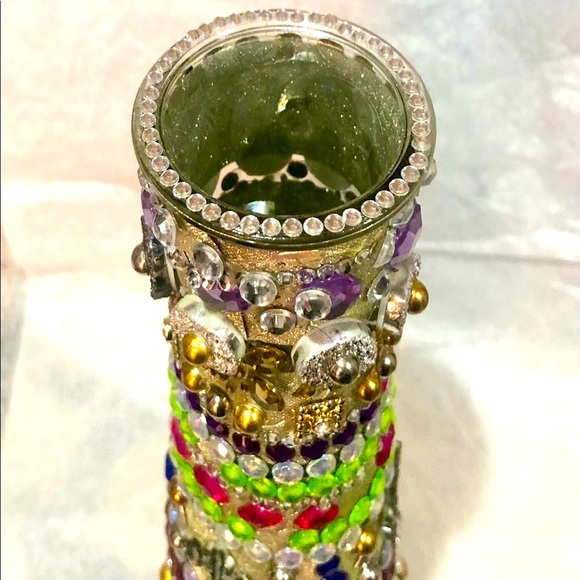 VASE ARTS & CRAFTS handcrafted embellished/bedazzled single decorative vase - Picture 4 of 4